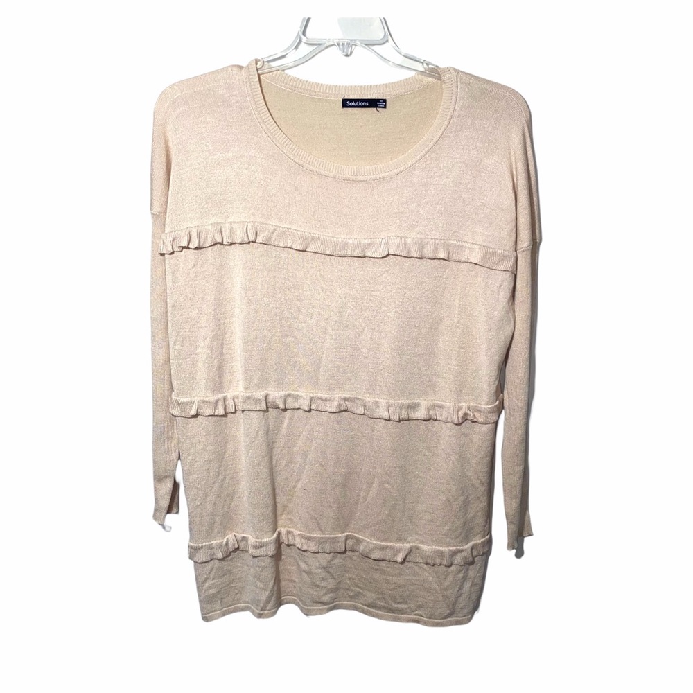 Solutions Ruffle Front Sweater Size XS